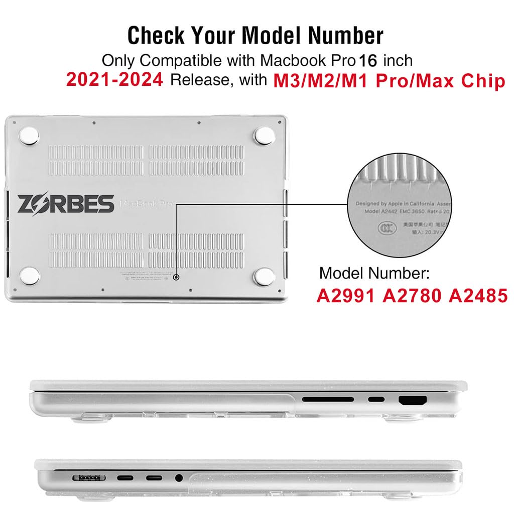 ZORBES Laptop Case Laptop Cover Compatible with MacBook Pro 16 inch M2 A2780 A2485 M1 Pro/Max Chip with Touch ID, 2023-2021 Release, with Keyboard Dustproof Skin Cover ZORBES Laptop Case Laptop Cover Compatible with MacBook Pro 16 inch M2 A2780 A2485 M1 Pro/Max Chip with Touch ID, 2023-2021 Release, with Keyboard Dustproof Skin Cover